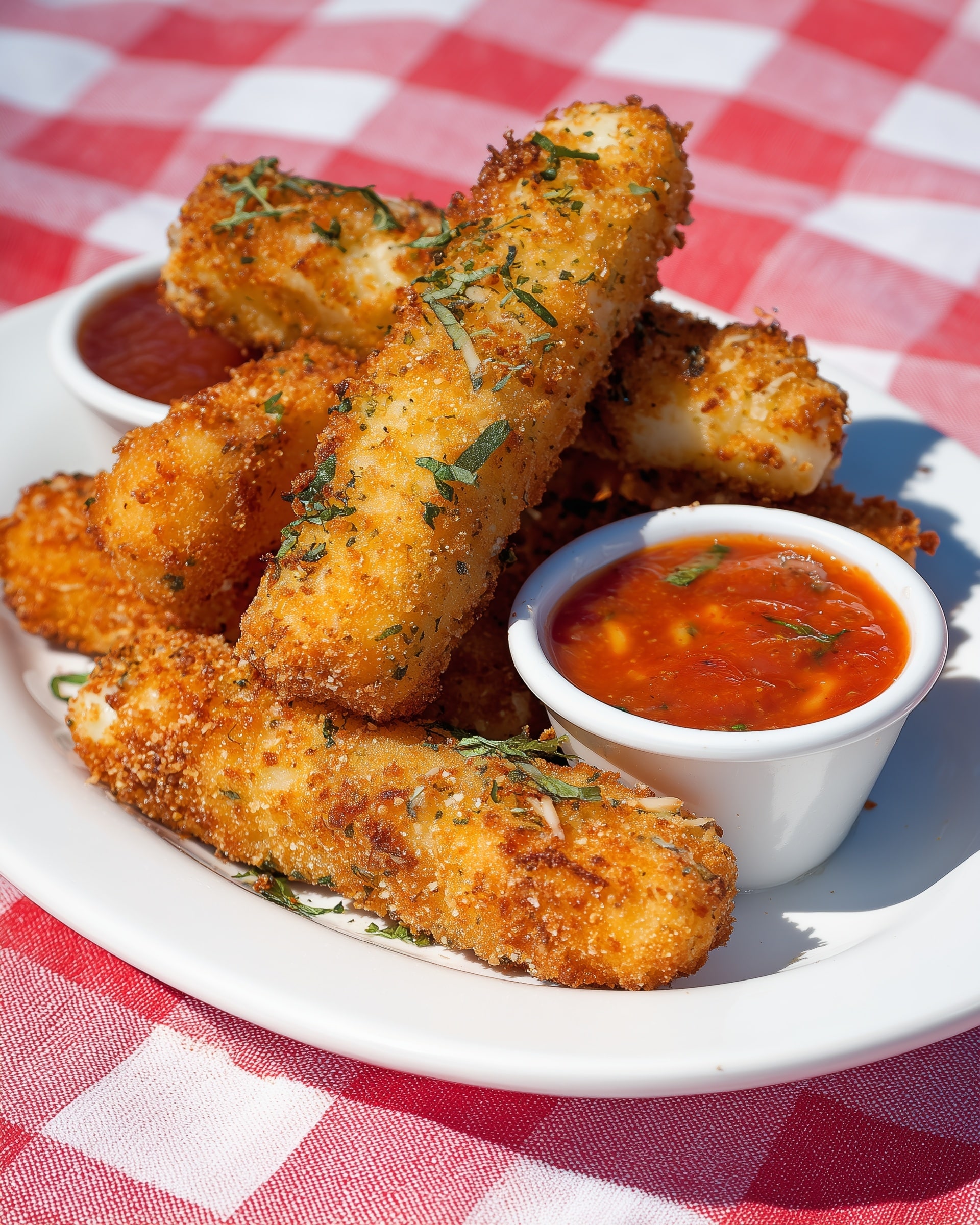 Crispy Homemade Mozzarella Sticks Recipe - Recipe Image