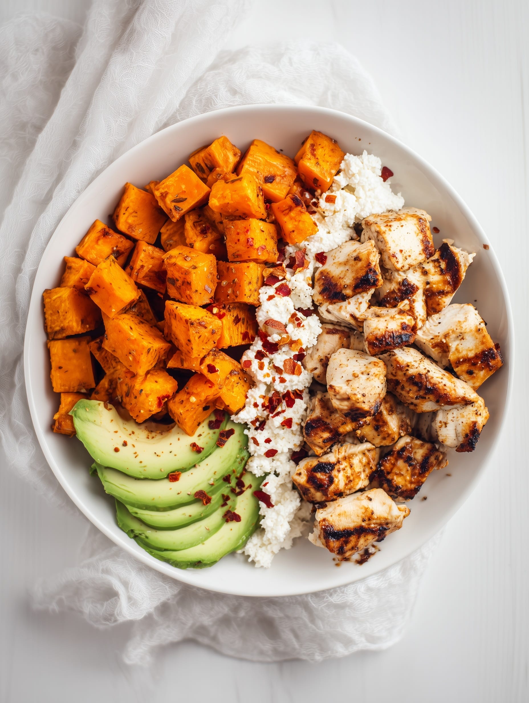 Chicken Sweet Potato Bowl with Creamy Yogurt-Tahini Sauce Recipe - Recipe Image