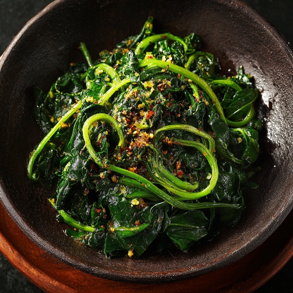 Molokhia with Tenderized Beef and Aromatic Garlic-Spice Oil Recipe - Recipe Image