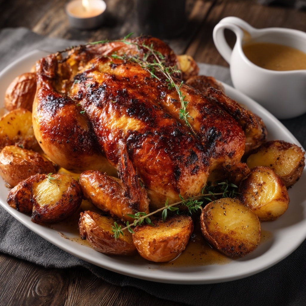 Duck Fat Roasted Chicken Thighs with Potatoes Recipe - Recipe Image