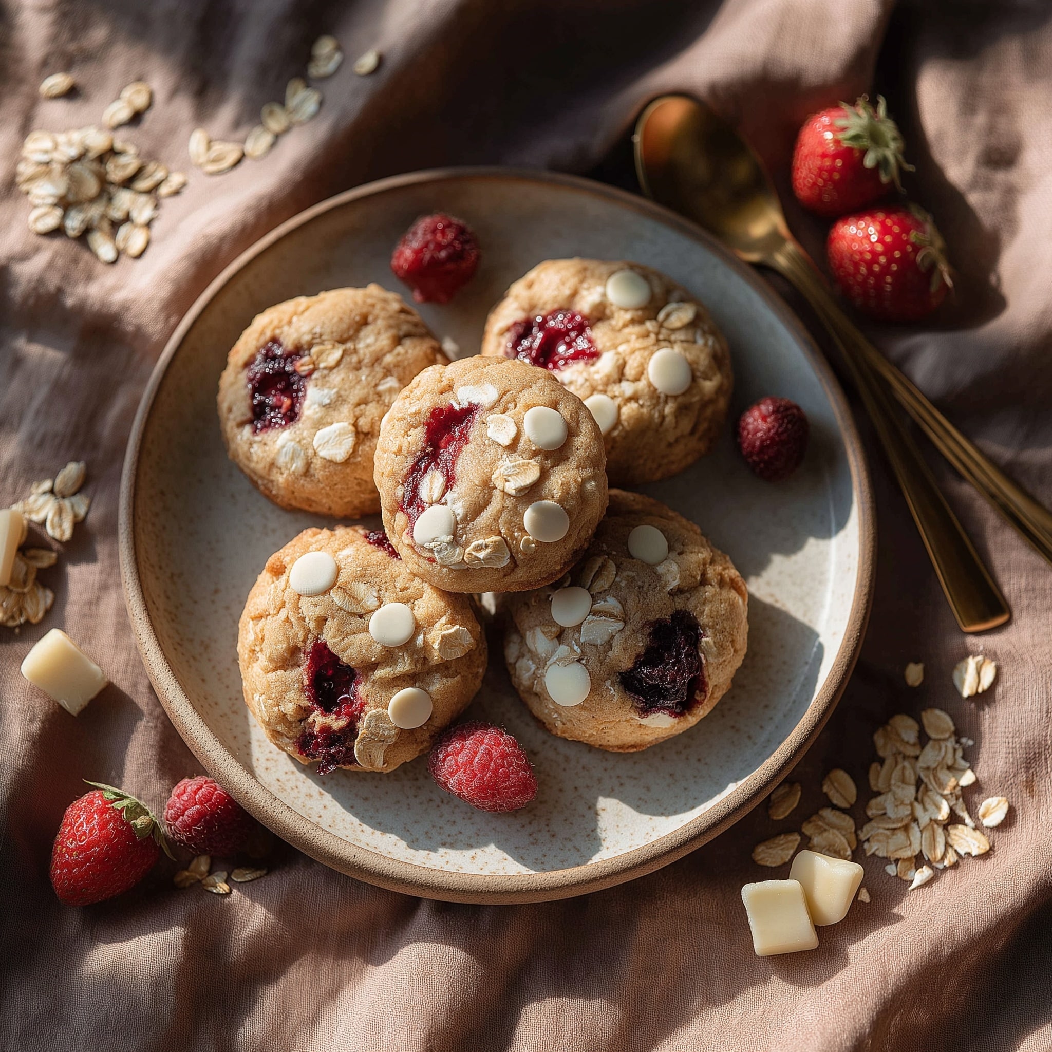 Irresistible Valentine’s Strawberry White Chocolate Cookies Recipe - Recipe Image