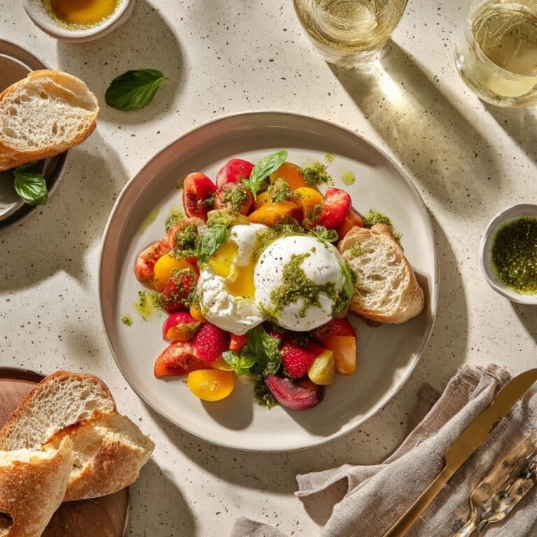 Thyme & Peach Bruschetta with Ricotta and Pistachios Recipe