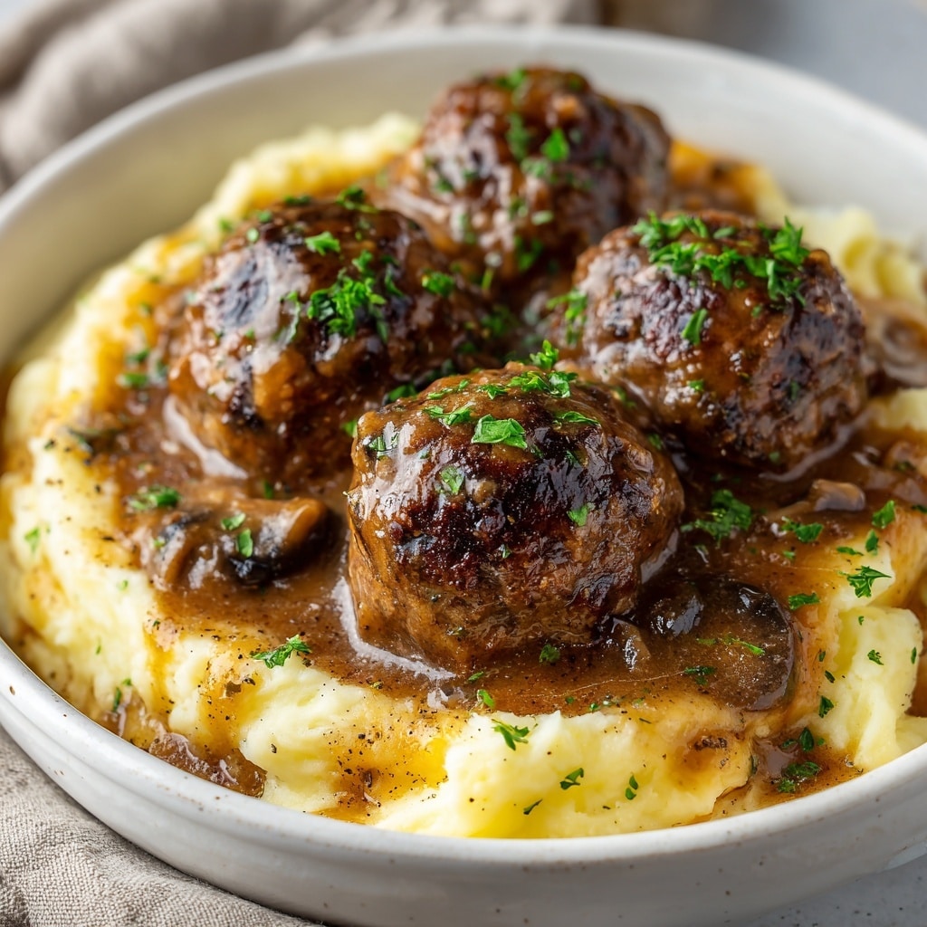 Meatball Stroganoff with Mushrooms and Egg Noodles Recipe - Recipe Image
