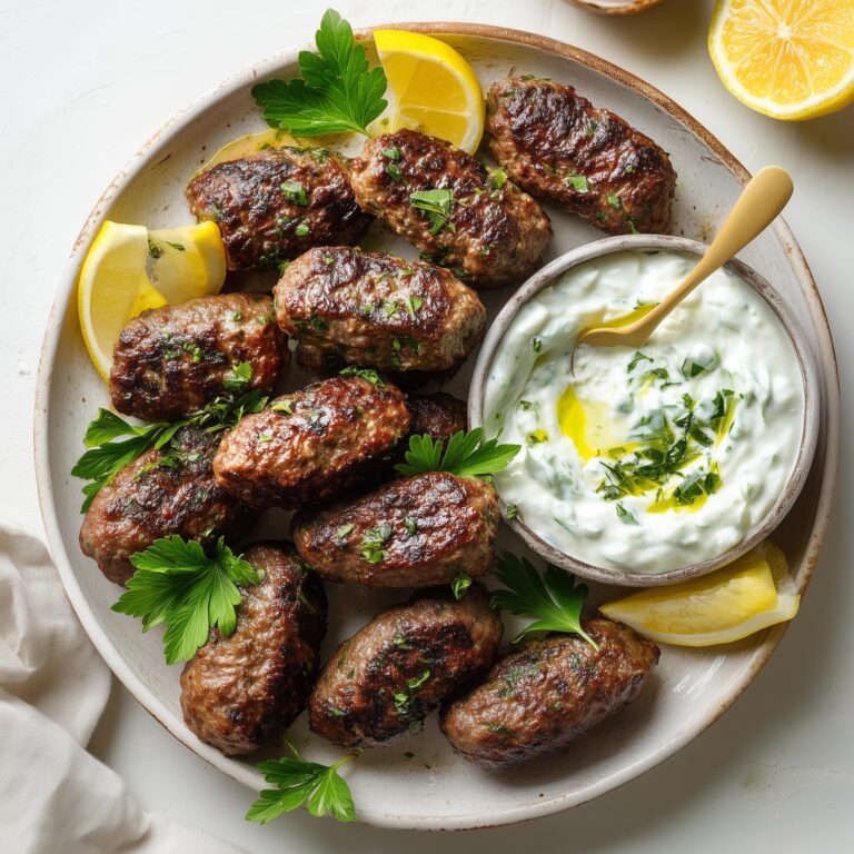 Tray Bake Lamb Kofta Meatballs with Roasted Vegetables and Tahini Sauce Recipe