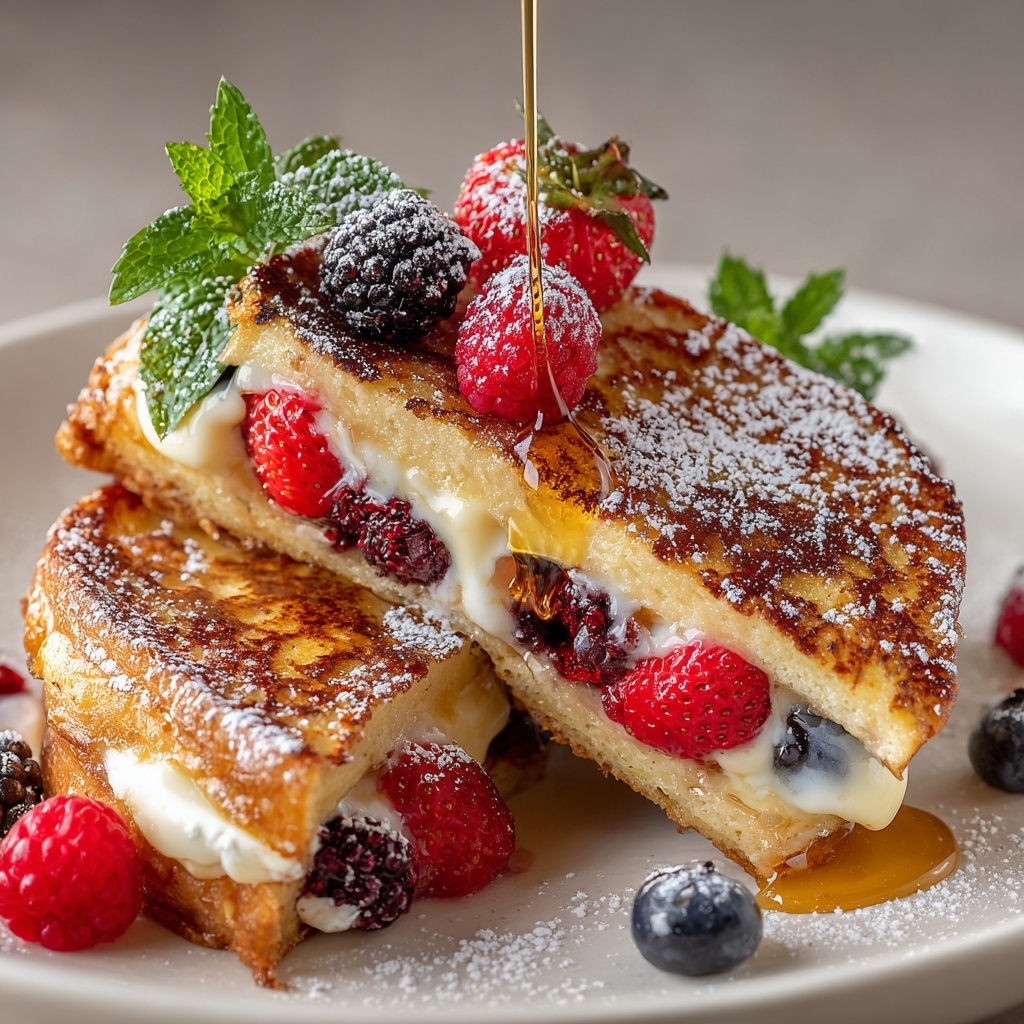 Blackberry Compote French Toast with Lemon Cinnamon Sauce Recipe - Recipe Image