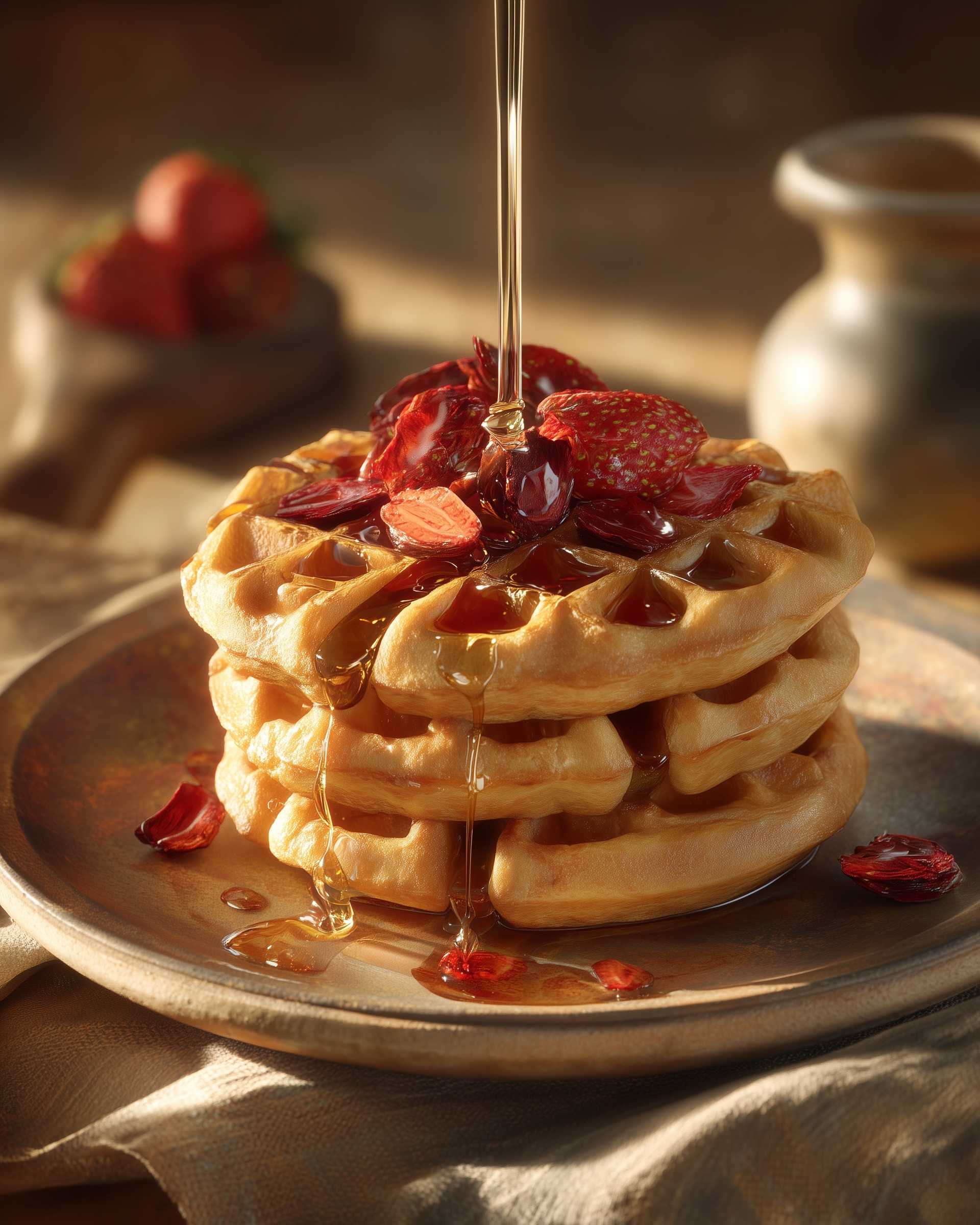 Strawberry Waffles Recipe - Recipe Image