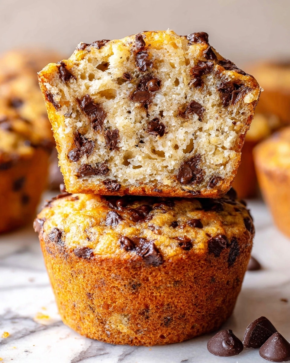 Healthy Banana Chocolate Chip Muffins with Oats and Greek Yogurt Recipe - Recipe Image