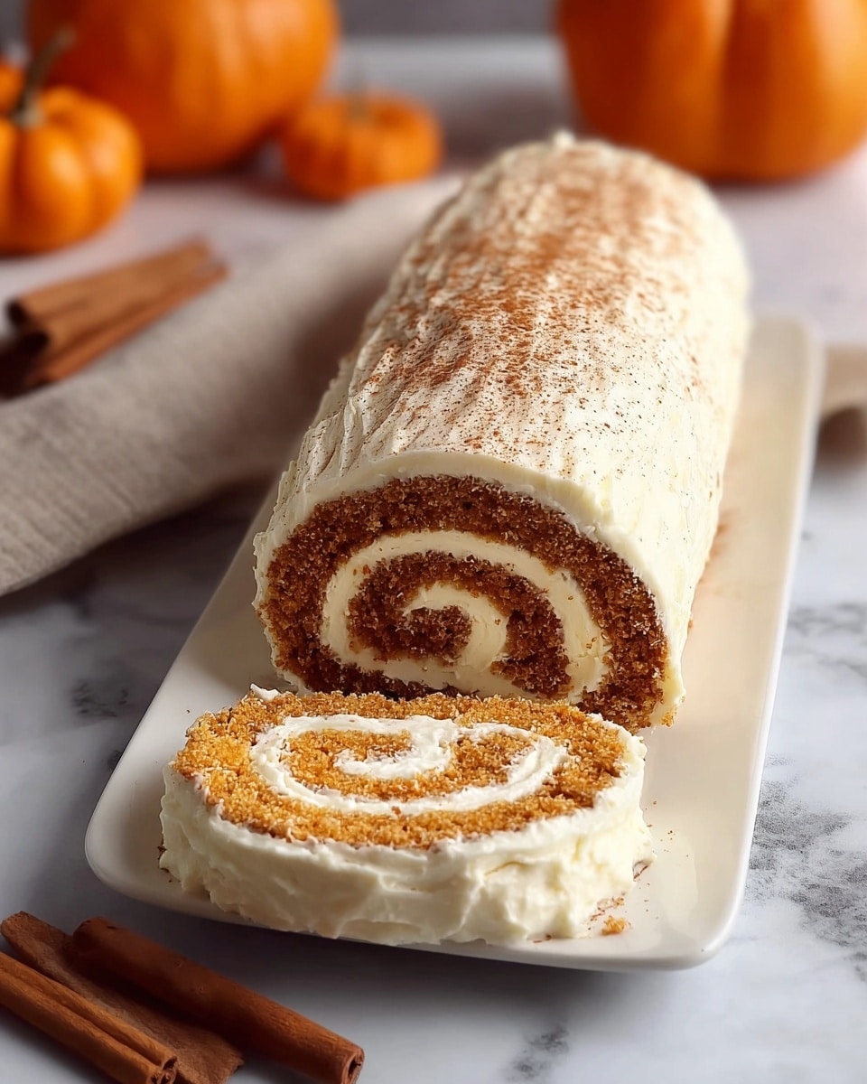 Fall Pumpkin Spice Roll Cake Recipe - Recipe Image