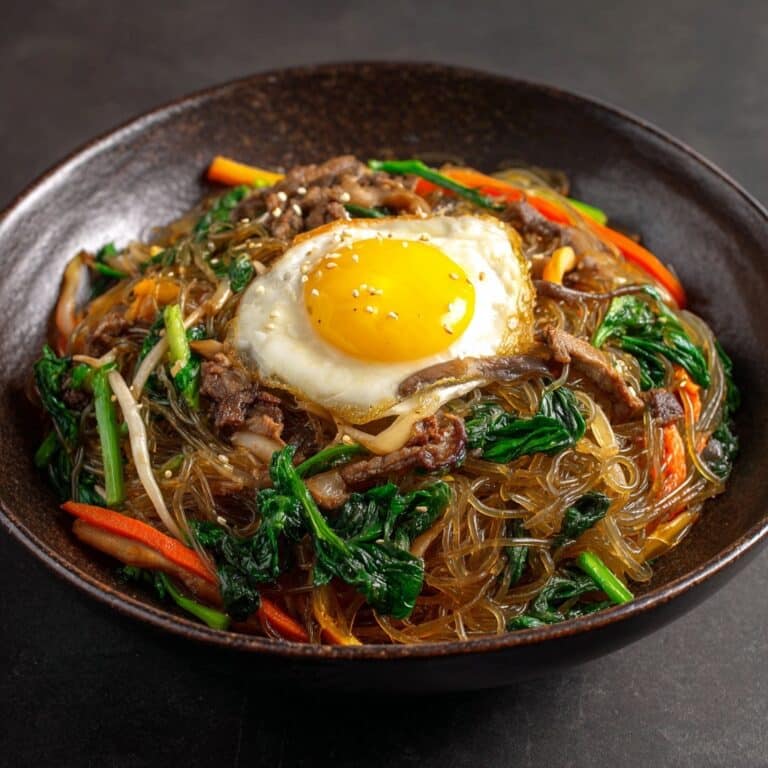 Japchae Korean Stir-Fried Glass Noodles with Beef and Vegetables Recipe