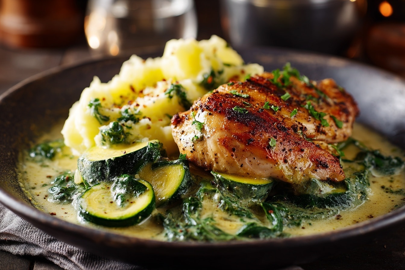 Honey Chipotle Chicken Thighs with Smoked Gouda Mashed Potatoes Recipe - Recipe Image