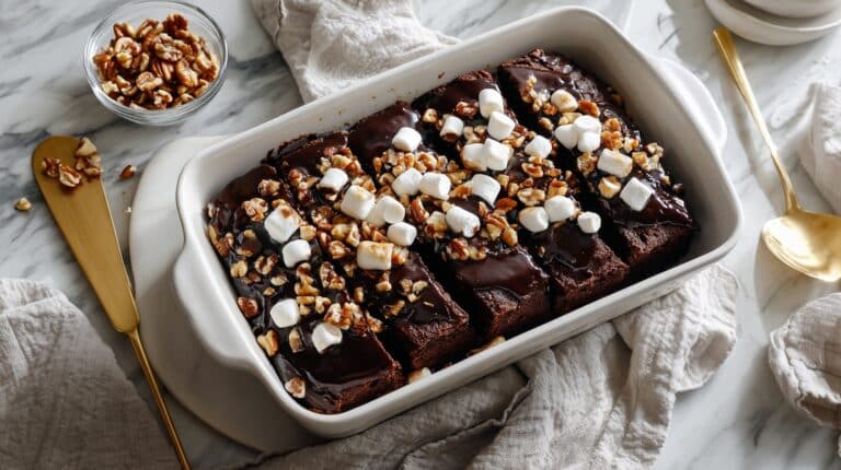 Hot Chocolate Brownies with Marshmallow Frosting Recipe