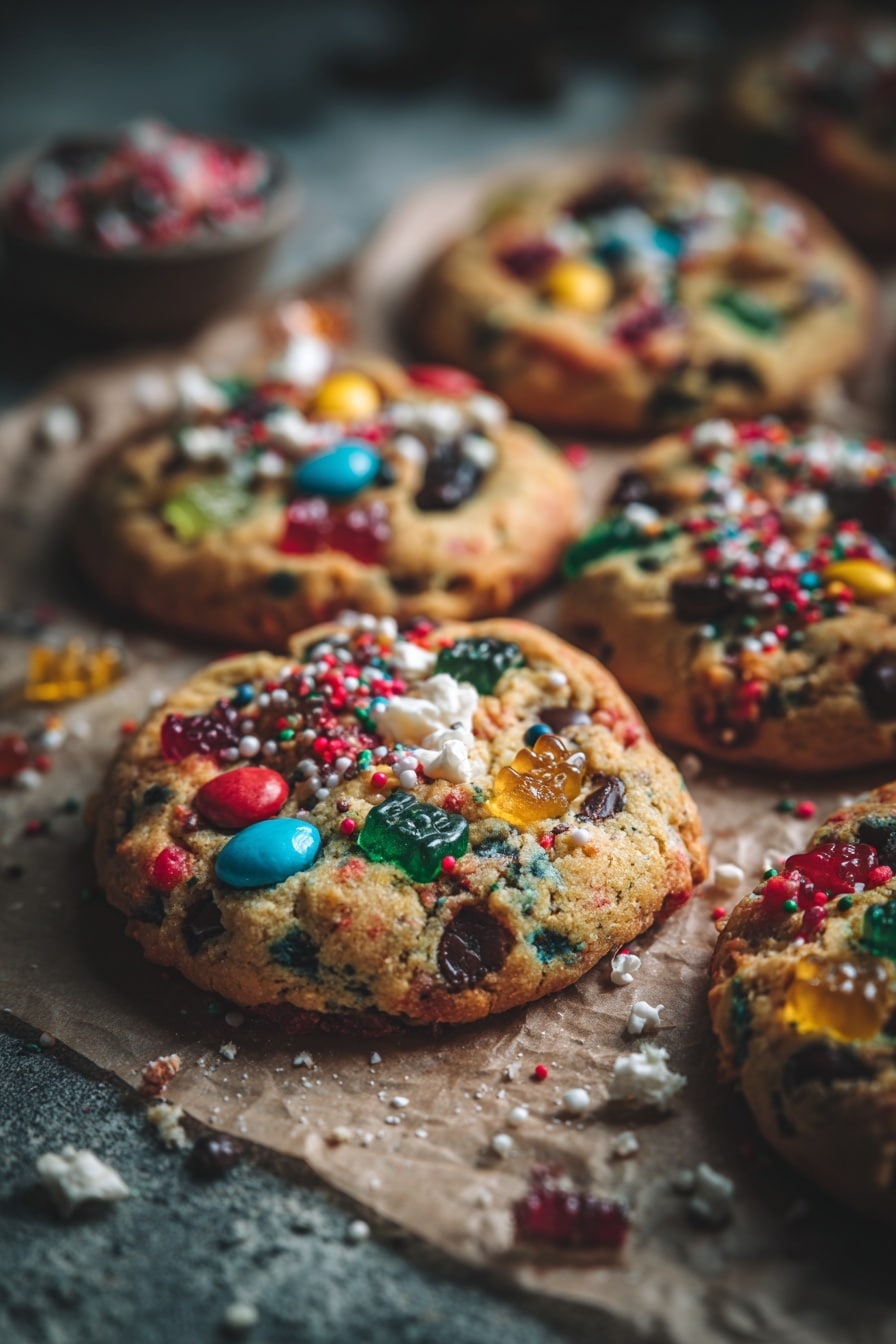 Valentine Sprinkle M&M Cookies Recipe - Recipe Image