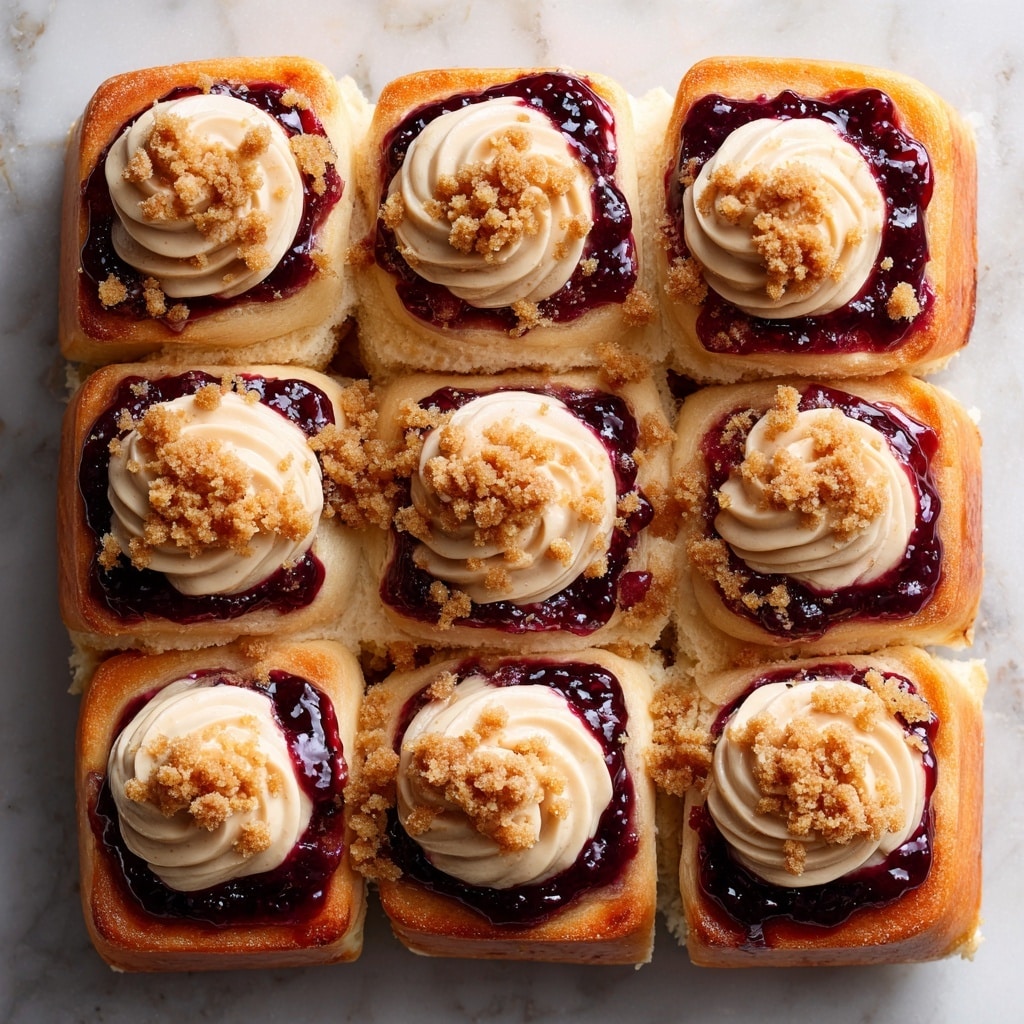 Blueberry Cinnamon Rolls with Cream Cheese Frosting and Streusel Topping Recipe - Recipe Image