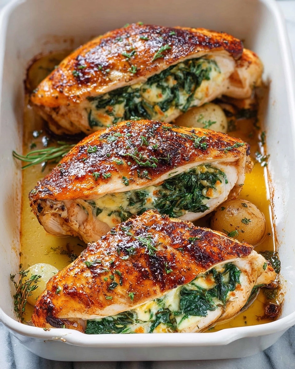 Stuffed Chicken Breasts with Sun-Dried Tomato, Feta, and Basil in Creamy Parmesan Sauce Recipe - Recipe Image