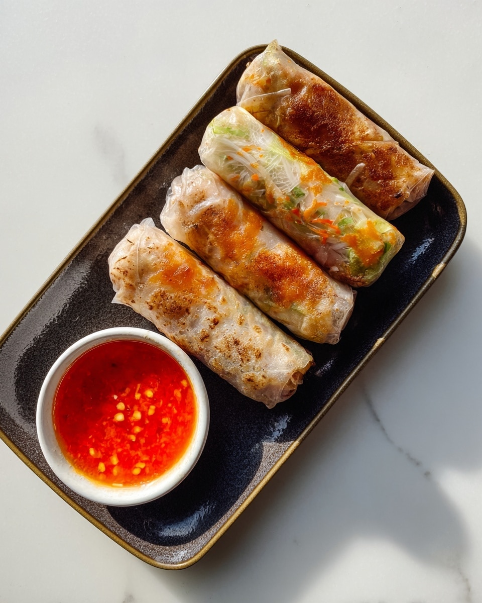 Air Fryer Rice Paper Rolls with Pork and Vegetables Recipe - Recipe Image