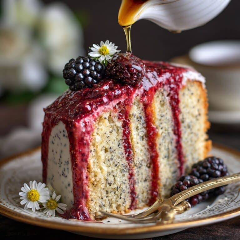 Gluten Free Lemon Poppy Seed Blackberry Cake Recipe