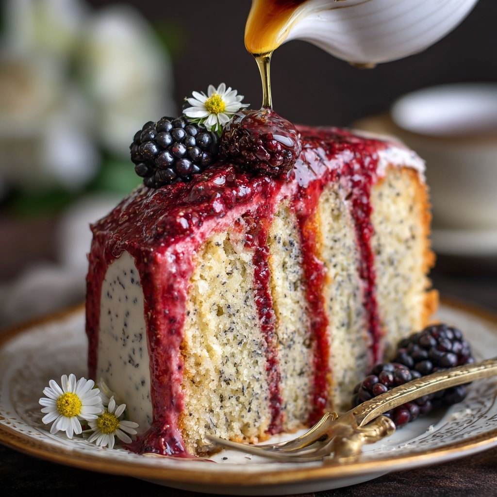 Gluten Free Lemon Poppy Seed Blackberry Cake Recipe - Recipe Image