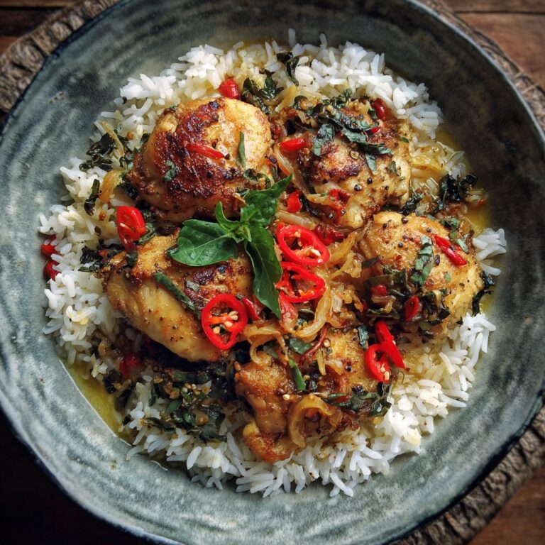 Spiced Coconut Basil Chicken & Rice Recipe