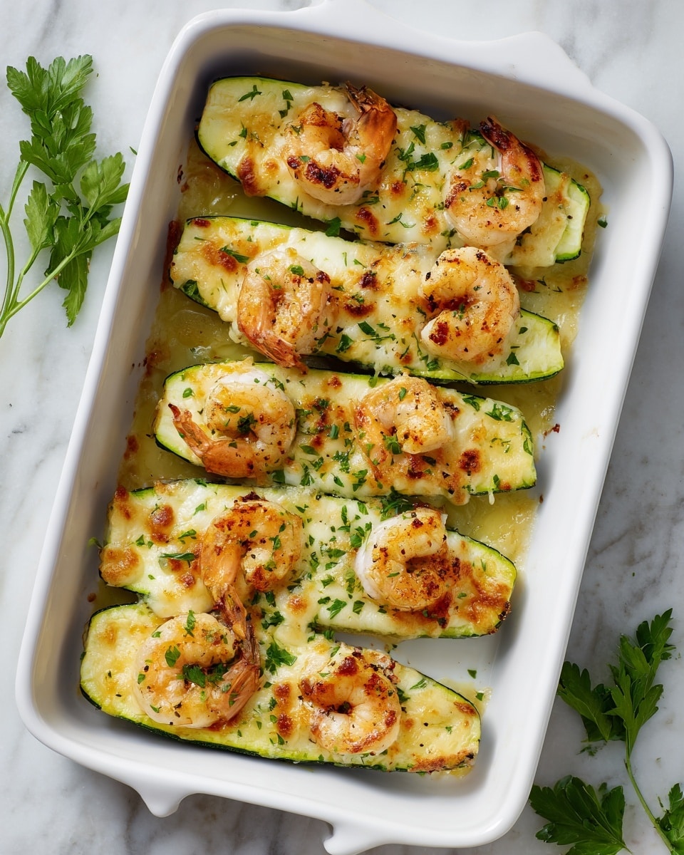 Garlicky Shrimp Zucchini Boats Recipe - Recipe Image