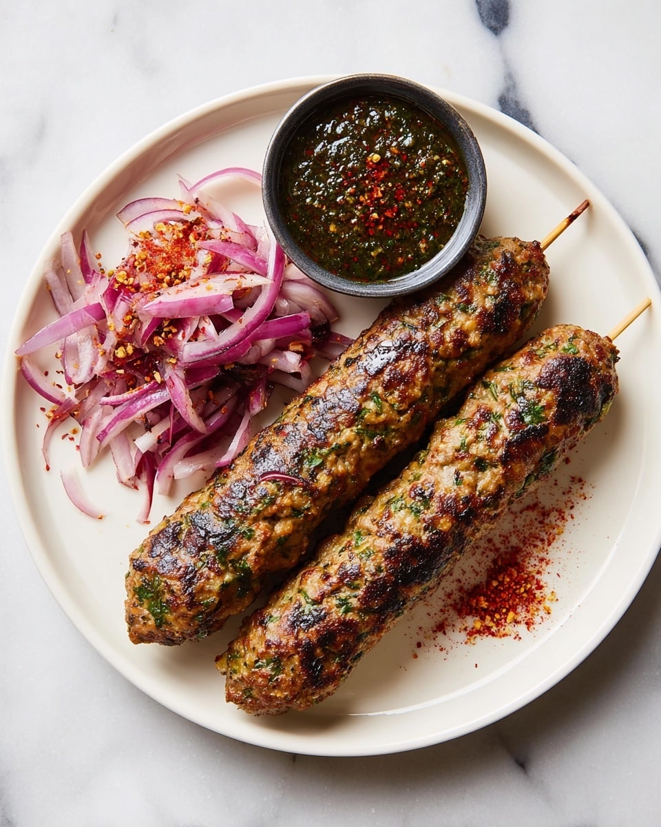 Seekh Kebab with Mint Chutney Recipe - Recipe Image