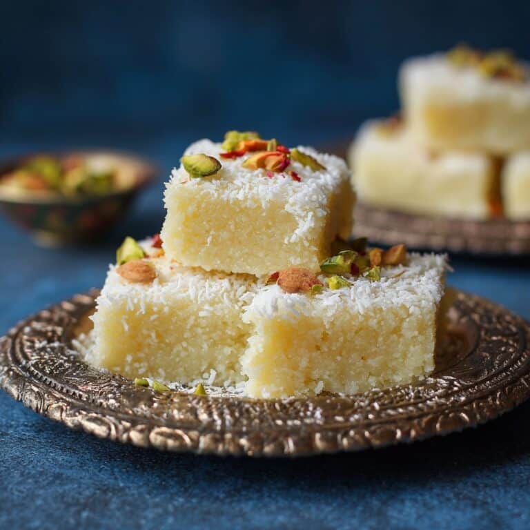Kalakand: Creamy Indian Sweet with Cardamom, Rosewater, and Pistachios Recipe