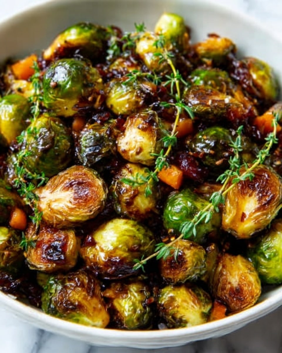 Honey Balsamic Brussels Sprouts with Walnuts and Feta Recipe - Recipe Image