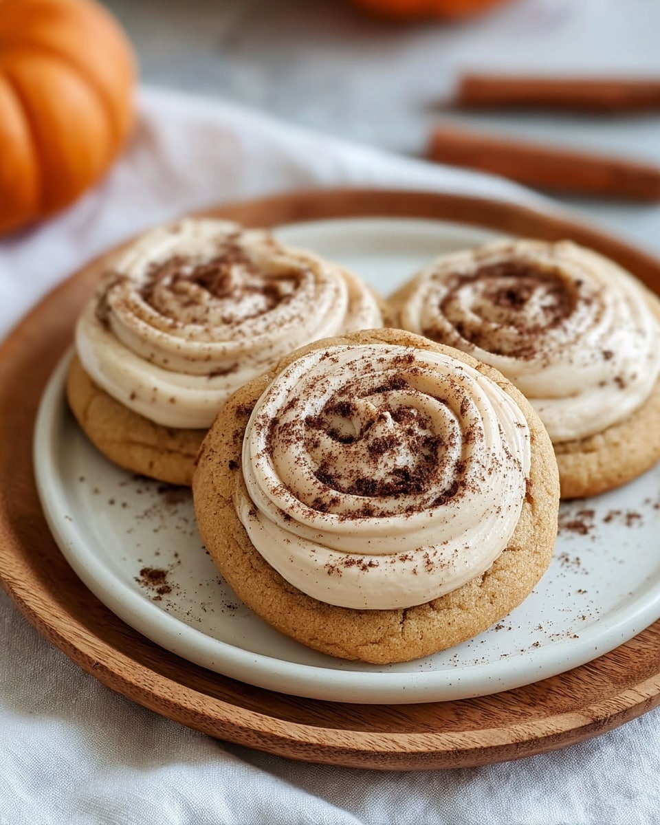 Soft Pumpkin Cookies With Cinnamon Frosting Recipe - Recipe Image