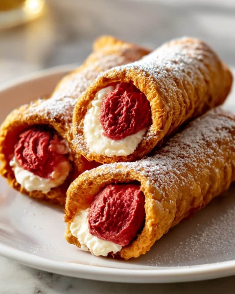 Red Velvet Cannoli with Cream Cheese Filling and Chocolate-Pistachio Garnishes Recipe