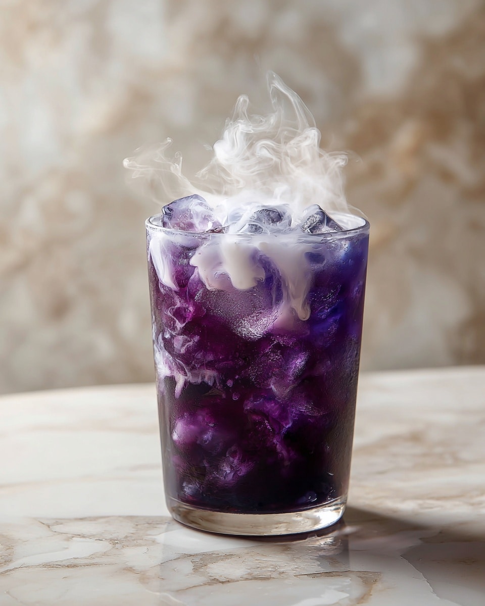 Blue Tea Latte with Vanilla Cold Foam Recipe - Recipe Image