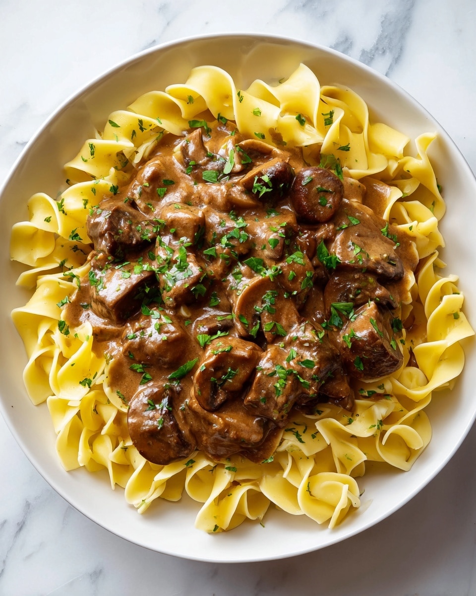 Beef & Mushroom Stroganoff Pasta Recipe - Recipe Image