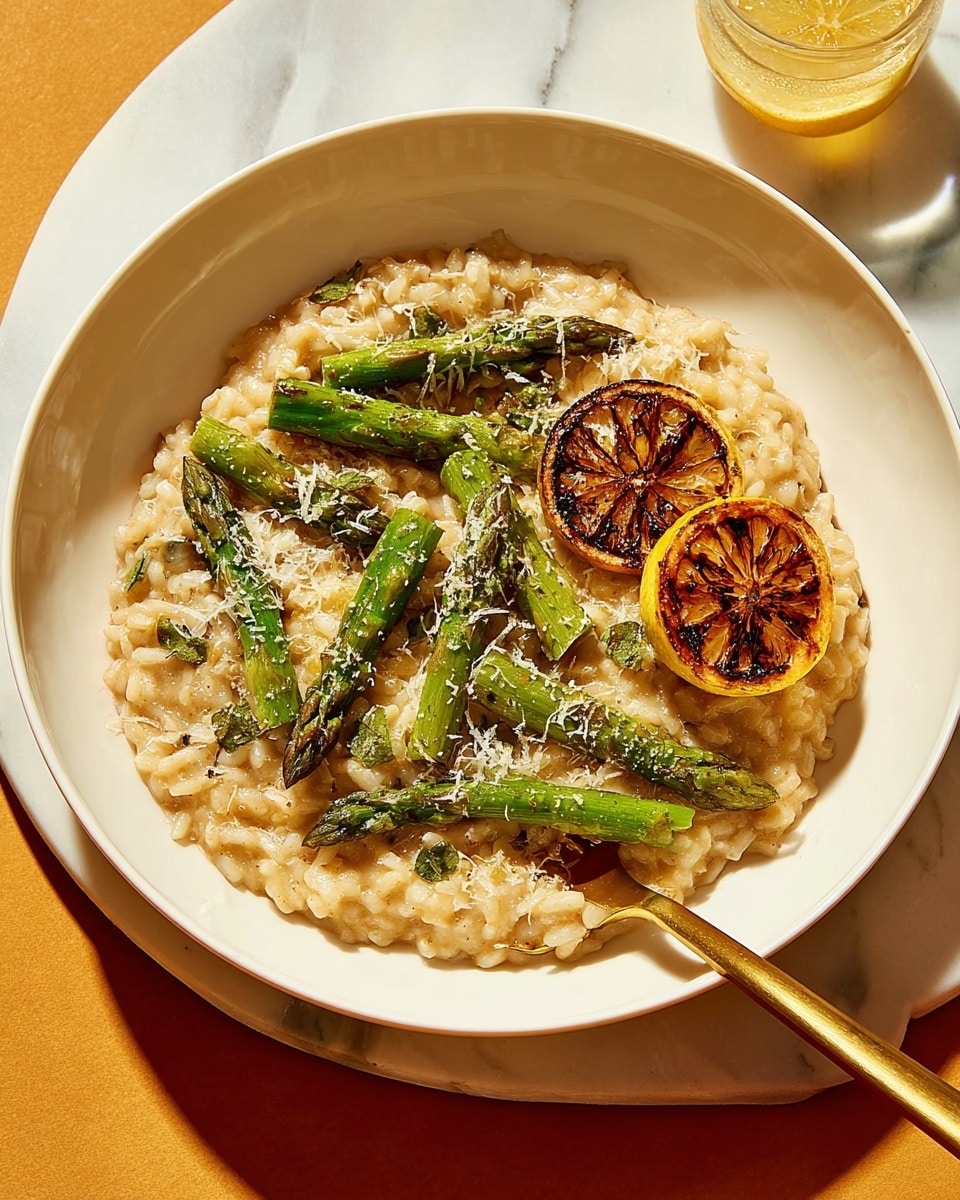 Vegan Charred Lemon-Asparagus Risotto Recipe - Recipe Image