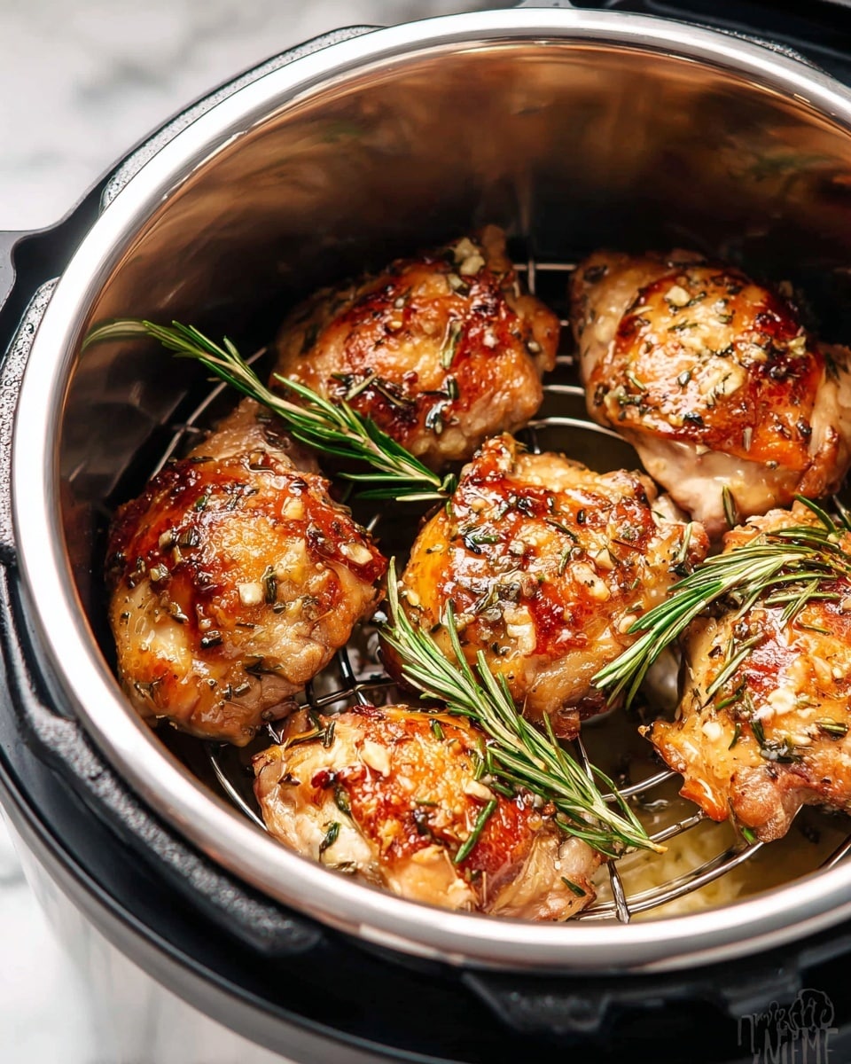 Instant Pot Chicken Thighs with Garlic Herb Butter Sauce Recipe - Recipe Image