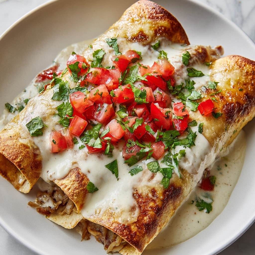 Chicken Enchiladas with Sour Cream White Sauce Recipe - Recipe Image